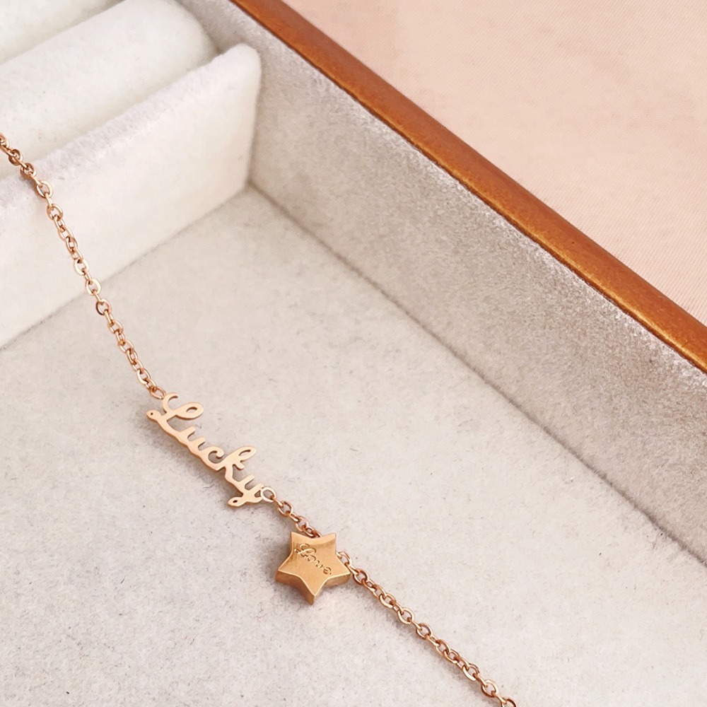 甜甜星 鈦鋼腳鍊 玫瑰金腳鍊 醫療鋼腳鍊 雙層腳鏈 交換禮物 生日禮物 抗過敏腳鍊 不退色腳鍊 星星腳鍊-細節圖7