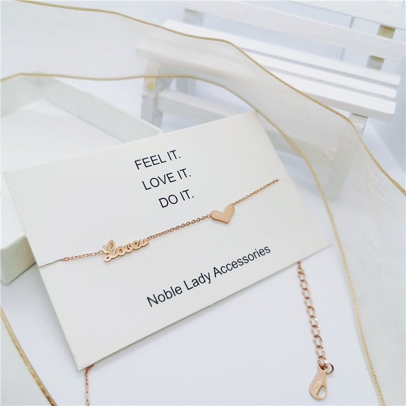 甜甜愛 鈦鋼腳鍊 玫瑰金腳鍊 醫療鋼腳鍊 雙層腳鏈 交換禮物 生日禮物 抗過敏腳鍊 不退色腳鍊 愛心腳鍊-細節圖2