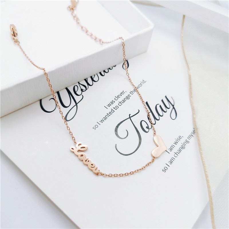 甜甜愛 鈦鋼腳鍊 玫瑰金腳鍊 醫療鋼腳鍊 雙層腳鏈 交換禮物 生日禮物 抗過敏腳鍊 不退色腳鍊 愛心腳鍊-細節圖6