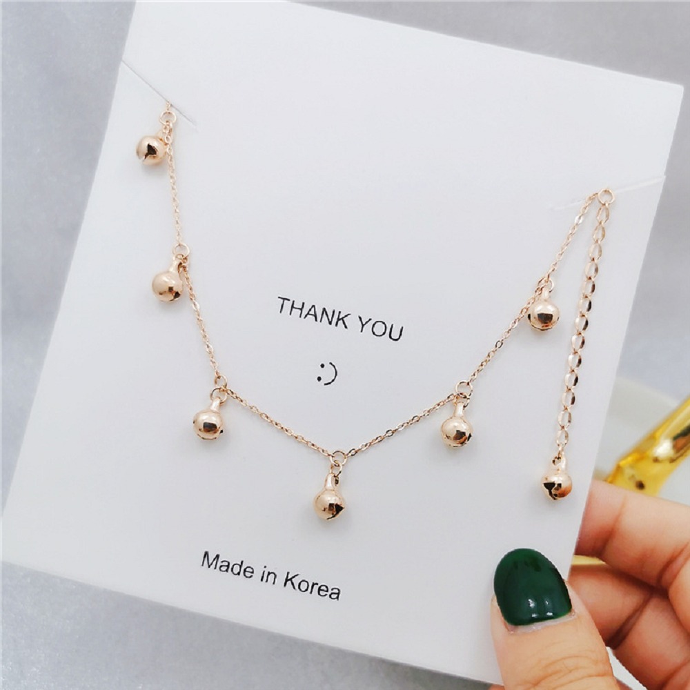 悅耳 鈦鋼腳鍊 玫瑰金腳鍊 醫療鋼腳鍊 雙層腳鏈 交換禮物 生日禮物 抗過敏腳鍊 不退色腳鍊 鈴鐺腳鍊-細節圖3