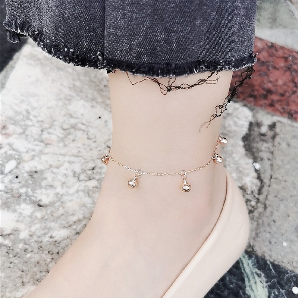 悅耳 鈦鋼腳鍊 玫瑰金腳鍊 醫療鋼腳鍊 雙層腳鏈 交換禮物 生日禮物 抗過敏腳鍊 不退色腳鍊 鈴鐺腳鍊-細節圖7
