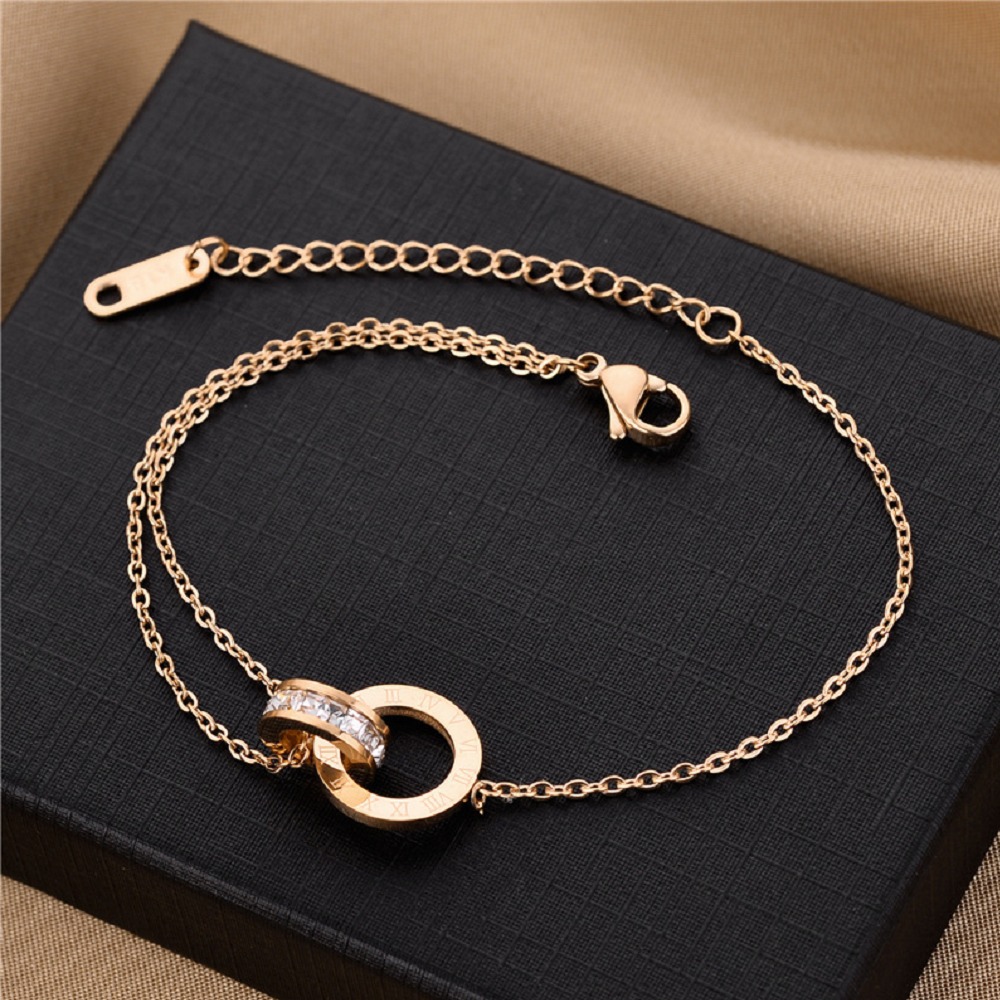 緣滿 鈦鋼腳鍊 玫瑰金腳鍊 醫療鋼腳鍊 雙層腳鏈 交換禮物 生日禮物 抗過敏腳鍊 不退色腳鍊-細節圖7