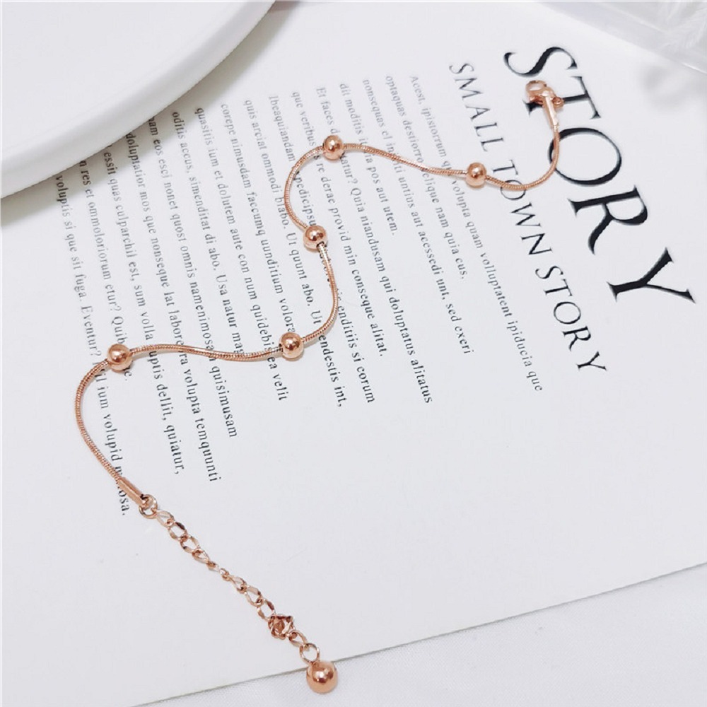 成全 鈦鋼腳鍊 玫瑰金腳鍊 醫療鋼腳鍊 精品腳鏈 交換禮物 生日禮物 抗過敏腳鍊 不退色腳鍊 圓珠腳鍊-細節圖3