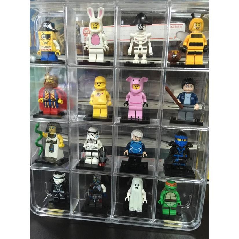 適用LEGO 樂高人偶 相容收納盒 展示盒12 16 18格(不含人偶及底板）-細節圖2