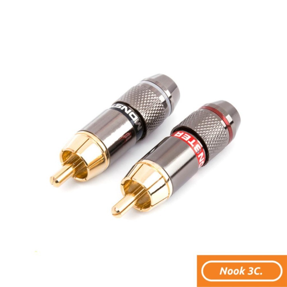 現貨秒出🌟全新 美國怪獸 MONSTER RCA蓮花插頭 RCA插頭 純銅鍍金 信號線 訊號線-細節圖2