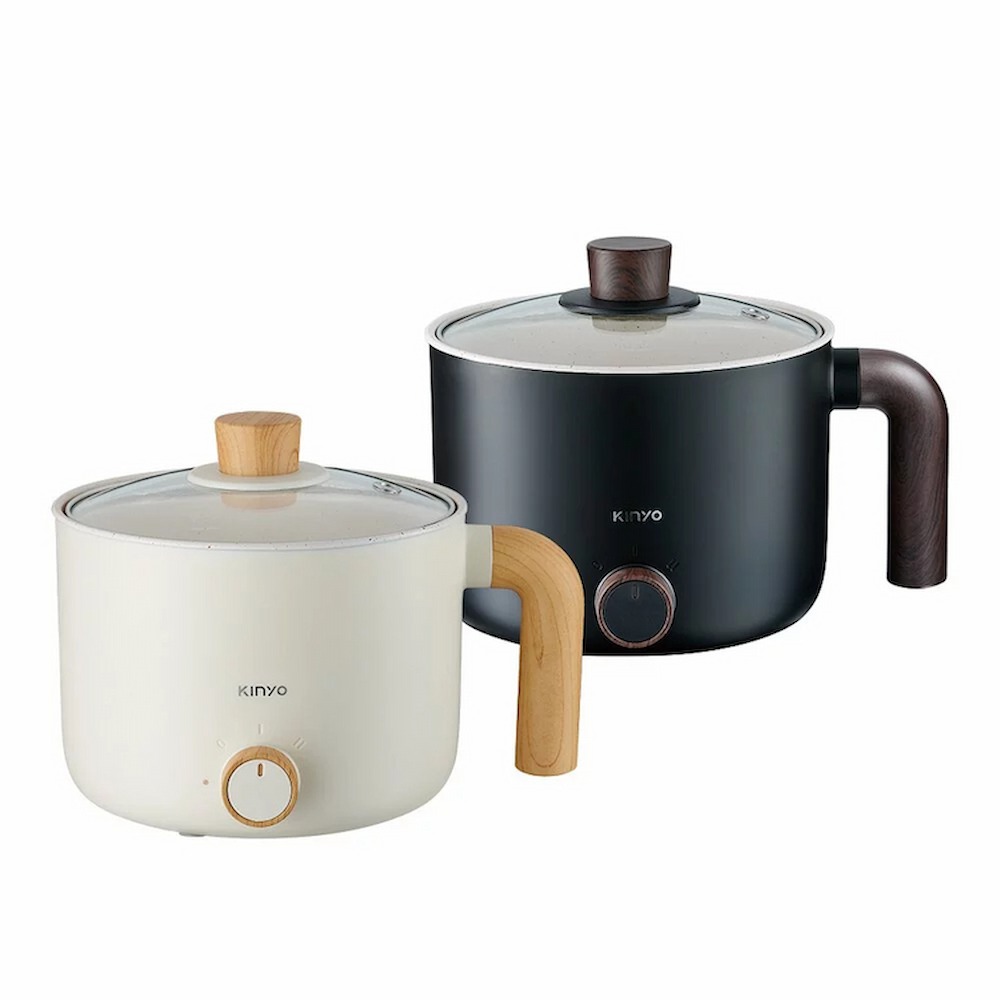 【KINYO】二段溫控雙層木紋陶瓷美食鍋1.2L-細節圖2