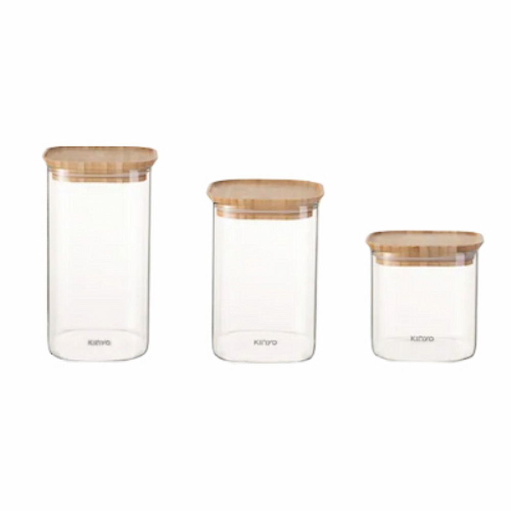 【KINYO】竹蓋耐冷熱大口徑密封儲物罐3入全配組合(800+1000+1500ml)-細節圖2
