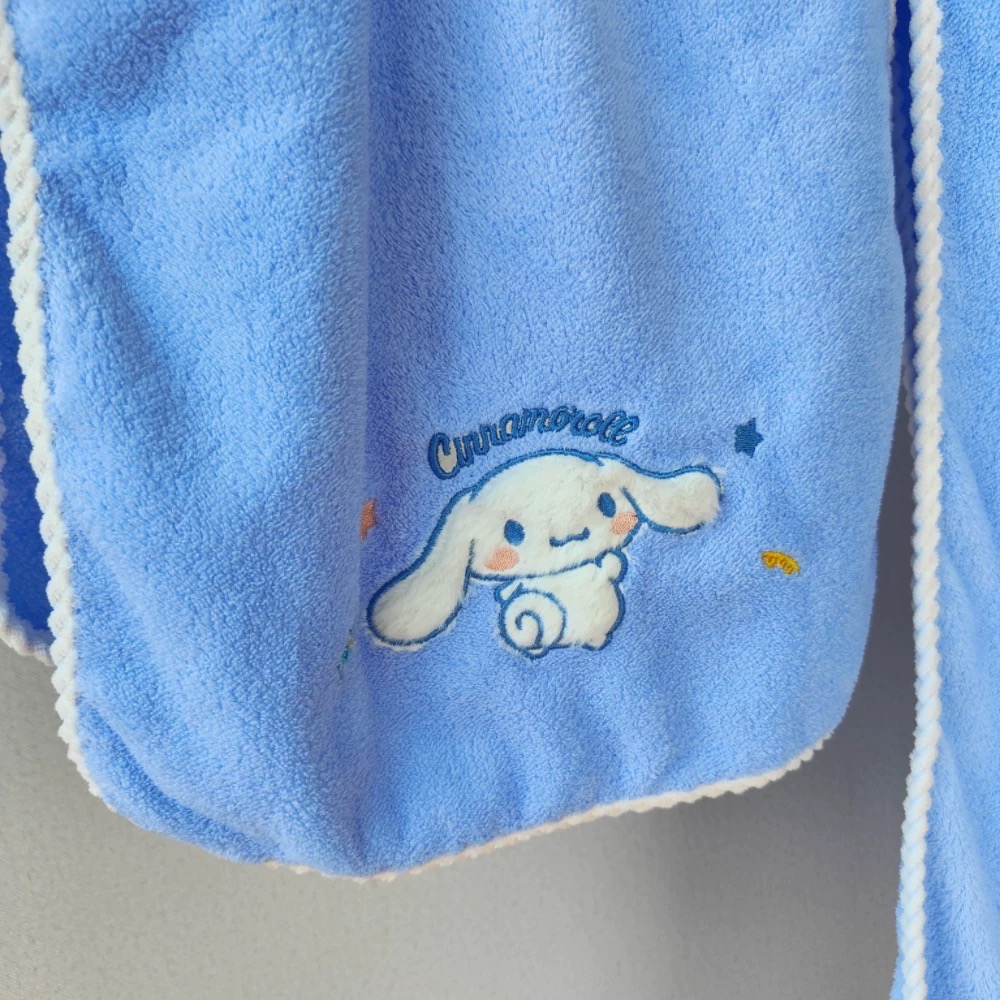 三麗鷗 庫洛米 美樂蒂 玉桂狗 浴巾 毛巾 乾髮帽 三件套-細節圖7