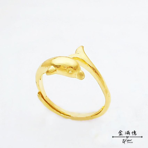 黃金戒指【跳躍海豚】可愛海豚造型的女生黃金戒指 推薦給喜歡海洋的妳 9999純金戒指 金滿億銀樓