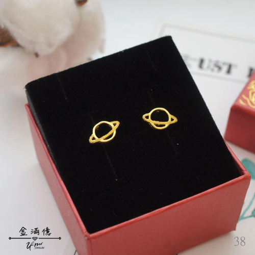 純金耳環【小星球】耳針式 黃金造型女生耳環 9999純金