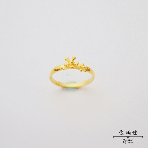 純金戒指【大花小花】黃金女生戒指 當尾戒也適合 9999純金