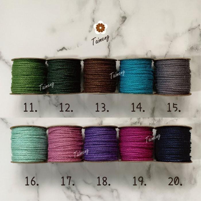 台孟牌 染色 粗 麻繩 3mm 25色 台灣製造 彩色 黃麻 毛線 麻紗 杯套 編織 園藝材料 植物 苔球 鹿角蕨 上板-細節圖4
