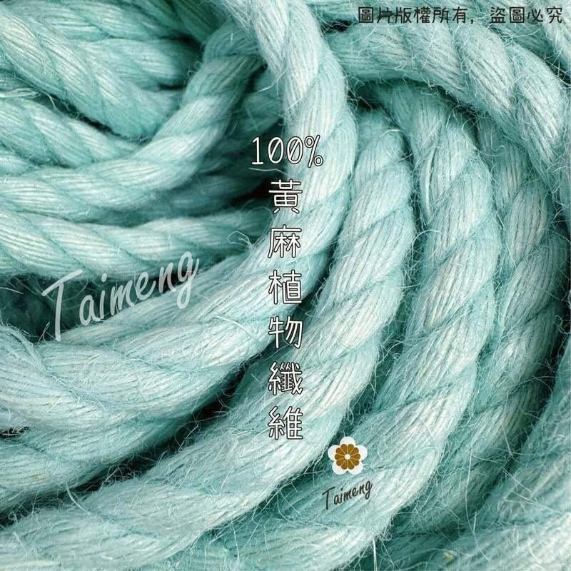 台孟牌 染色 粗 麻繩 10mm 淡藍色 台灣製造 貓抓 無味 無毒 麻線 黃麻 童軍繩 編織 園藝材料 天然植物 環保-細節圖3