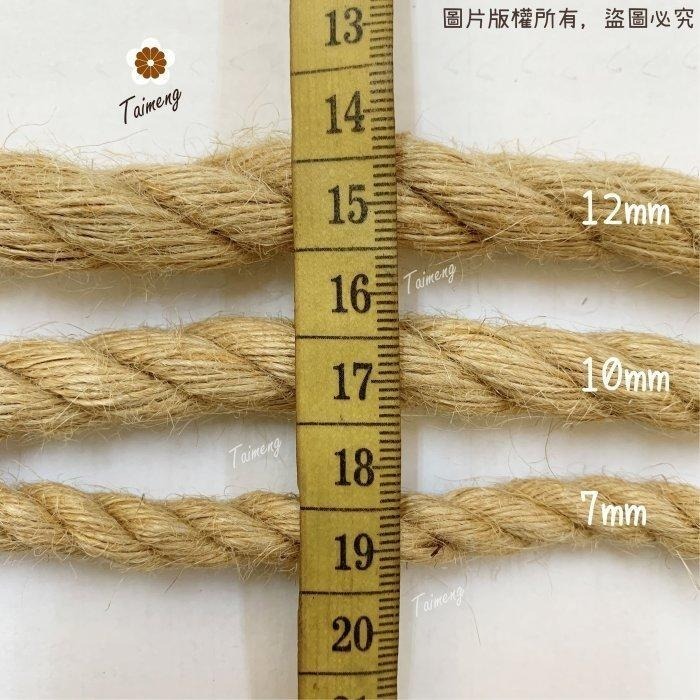 台孟牌 染色 粗 麻繩 10mm 淡藍色 台灣製造 貓抓 無味 無毒 麻線 黃麻 童軍繩 編織 園藝材料 天然植物 環保-細節圖7