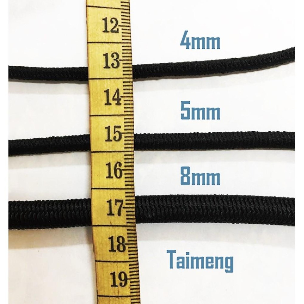 台孟牌 圓鬆緊帶 5mm 4mm 黑色 大包裝 (鬆緊繩、久帶、拼布材料、髮飾品、手工藝、彈性、彈力、伸縮、束帶、髮圈)-細節圖5