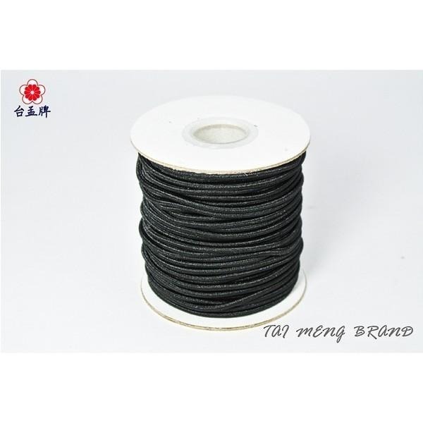 台孟牌 圓鬆緊帶 2mm 黑色 白色 台灣製造 衝浪線 鬆緊繩 包裝帶 小孩口罩 潛水編織 髮飾材料 串珠 包芯 彈性繩-細節圖3