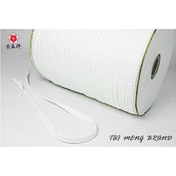 台孟牌 人字帶 6mm 二分 白色 大包裝 台灣製造 束口帶 手提繩 包邊 布條 提帶繩 扁織帶 包裝帶 人字紋 包邊帶-細節圖2