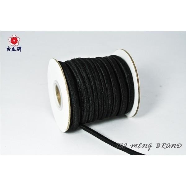 台孟牌 圓鬆緊帶 彈性強 8mm 黑色 大包裝 台灣製造 包芯 椅子 鬆緊繩 夾娃娃機 髮飾 超彈力 伸縮繩 束帶 健身-細節圖3