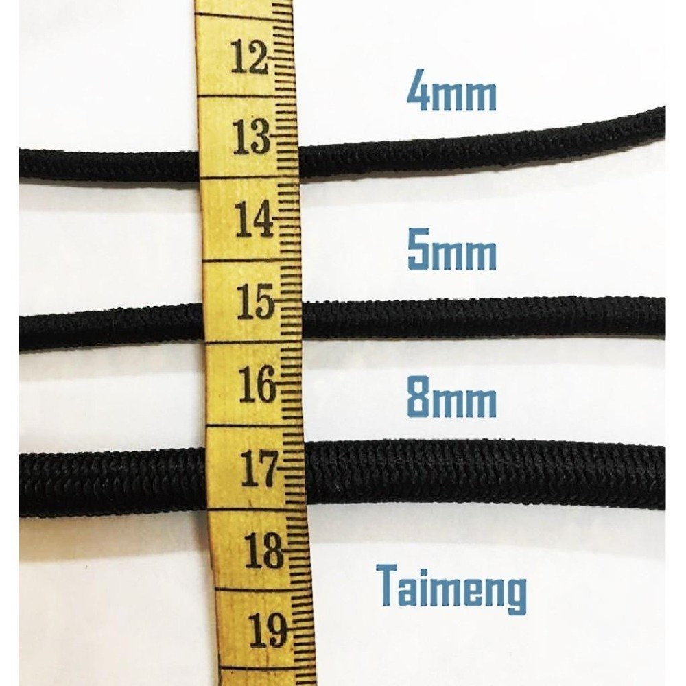 台孟牌 圓鬆緊帶 8mm 黑色 大包裝 (椅子鬆緊繩、久帶、拼布材料、手工藝、超強彈性、超彈力、伸縮、束帶、運動、健身)-細節圖5