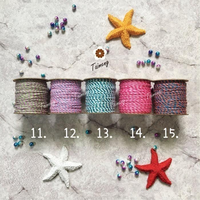 台孟牌 雙色繩 1.5mm 15色 台灣製造 幸運繩 撞色 棉線 棉繩 肉粽線 粽子繩 兩股線 2股繩 二股棉 編織小花-細節圖5