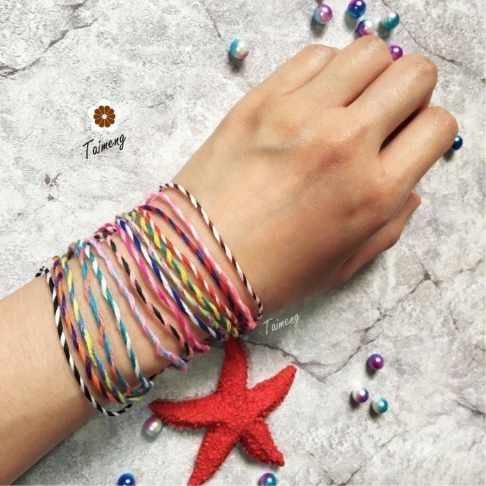 台孟牌 雙色繩 1.5mm 15色 台灣製造 幸運繩 撞色 棉線 棉繩 肉粽線 粽子繩 兩股線 2股繩 二股棉 編織小花-細節圖6