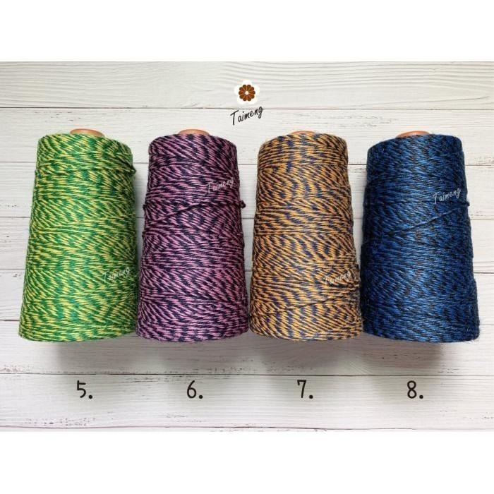 台孟牌 雙色 麻繩 2.5mm 8色 大包裝 台灣製造 彩色 黃麻 毛線 麻紗 編織 園藝 材料 上板植物 苔球 鹿角蕨-細節圖5