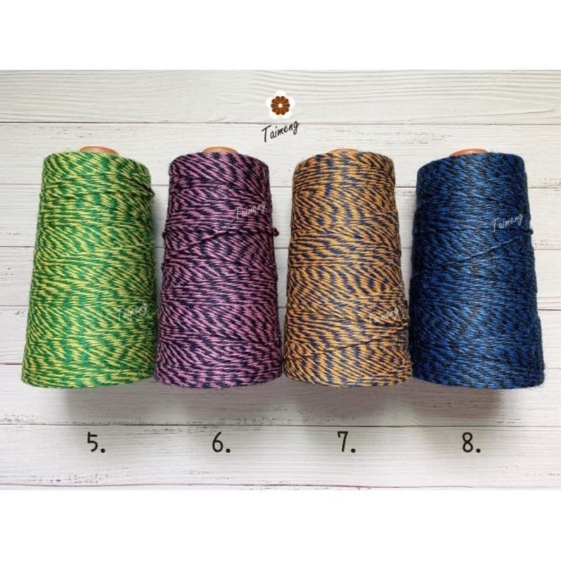 台孟牌 雙色 麻繩 2.5mm 8色 台灣製造 撞色 麻線 黃麻 編織 手提繩 園藝 材料 上板植物 苔球 鹿角蕨 毛線-細節圖6