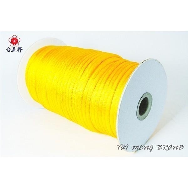 台孟牌 中國結 黃色 台灣製造 韓國絲 6號 5號 4號 3號 編織 串珠 繩結 冰絲 流蘇線 尼龍繩 保平安 中國結繩-細節圖2