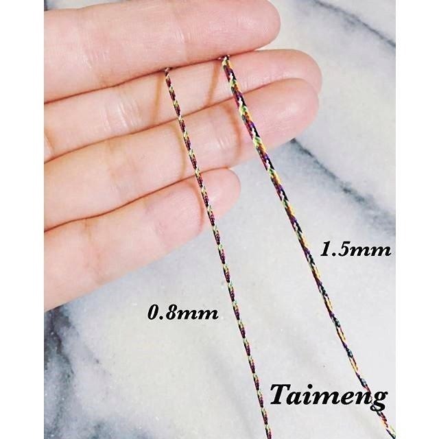 台孟牌 極細 七色線 0.8mm 加金蔥 無金蔥 台灣製造 七色繩 編織 手環 串珠 中國結 項鍊 人緣 桃花 72號線-細節圖7