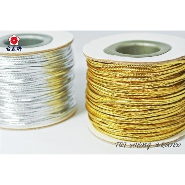 台孟牌 1.2mm 1.5mm 彈性 迷你 金蔥 銀蔥 圓鬆緊帶 台灣製造 金線束帶 鬆緊繩 禮品禮盒 吊牌 包裝 包芯-細節圖4
