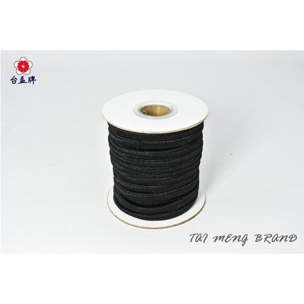台孟牌 圓鬆緊帶 5mm 4mm 黑色 台灣製造 包芯 鬆緊繩 拼布 材料 髮飾品 彈性 彈力 伸縮 束帶 髮圈 包裝帶-細節圖2