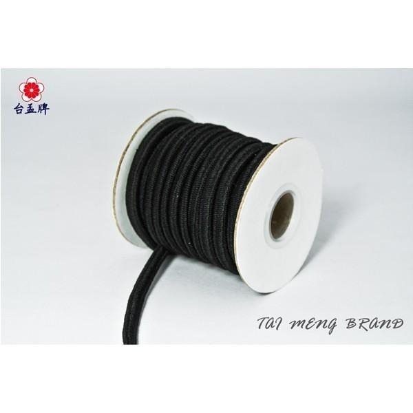 台孟牌 圓鬆緊帶 5mm 4mm 黑色 台灣製造 包芯 鬆緊繩 拼布 材料 髮飾品 彈性 彈力 伸縮 束帶 髮圈 包裝帶-細節圖3