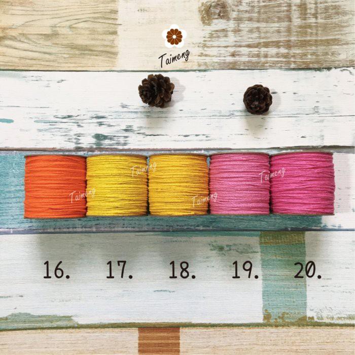 台孟牌 染色 棉繩 1.5mm 35色 (麻花繩、細棉繩、彩色棉繩、棉線、編織、手工藝、DIY、包裝、吊繩、材料、天然)-細節圖5