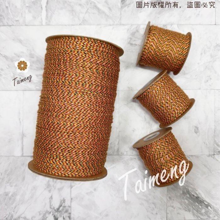 台孟牌 高品質 絲光棉 五色線 台灣製造 五色繩 編織 手環 串珠 中國結 項鍊 招財避邪 七色 流蘇 A線 B線 媽祖-細節圖2