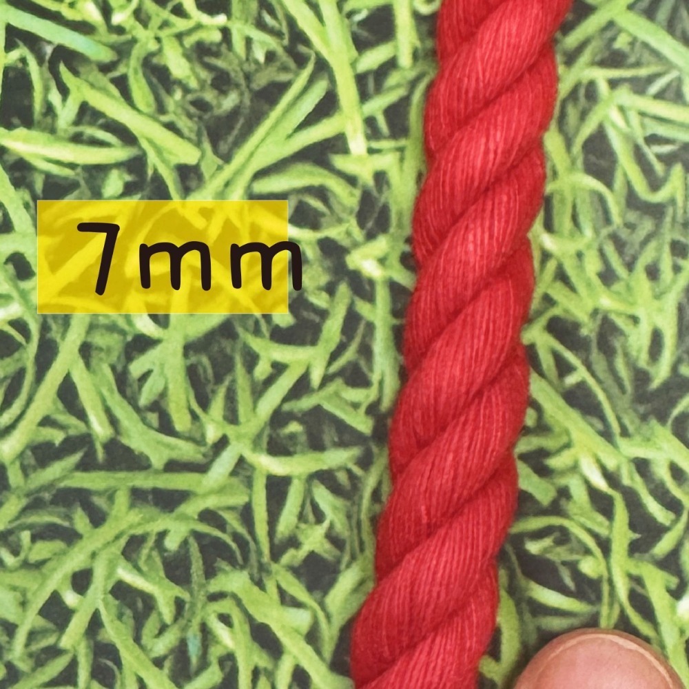 台孟牌 紅色 粗棉繩 12mm 10mm 7mm 台灣製造 三股 背包繩 天然純棉 童軍繩 粗棉線 寵物玩具 扛轎 轎繩-規格圖11