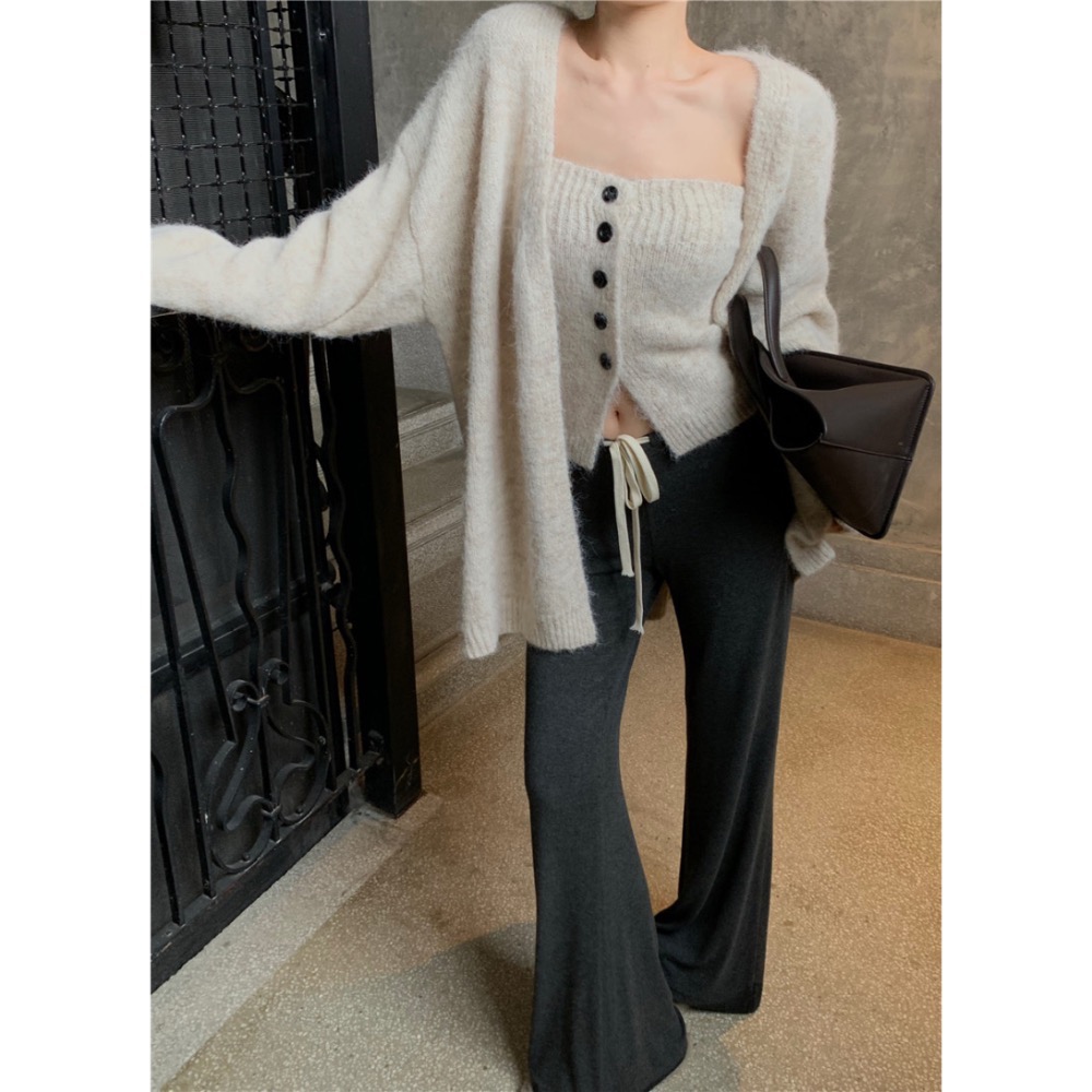 ￼軟針織抹胸+罩衫套裝-細節圖3