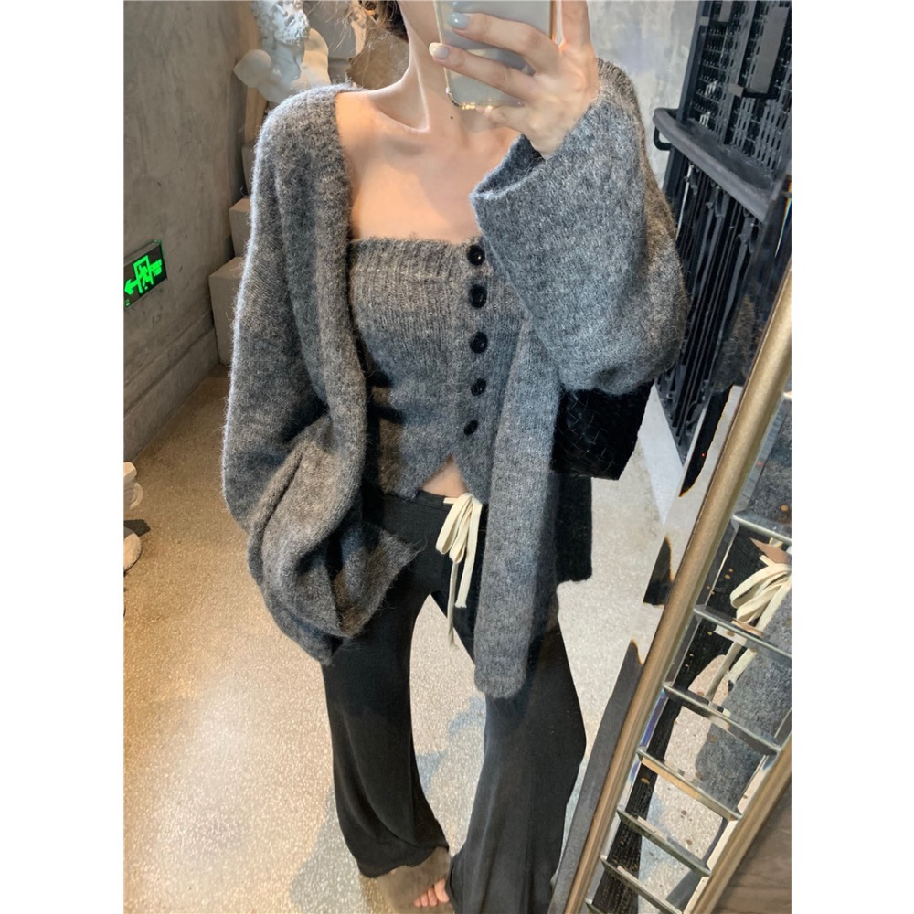 ￼軟針織抹胸+罩衫套裝-細節圖5