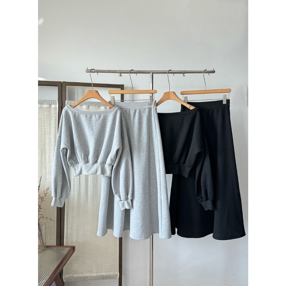 氣質斜肩棉質套裝-細節圖2