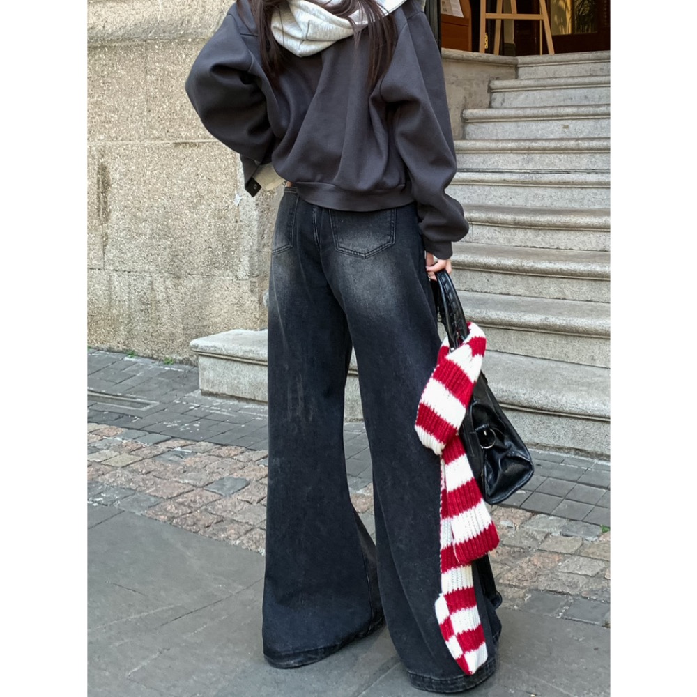 美式復古水洗寬褲-細節圖3