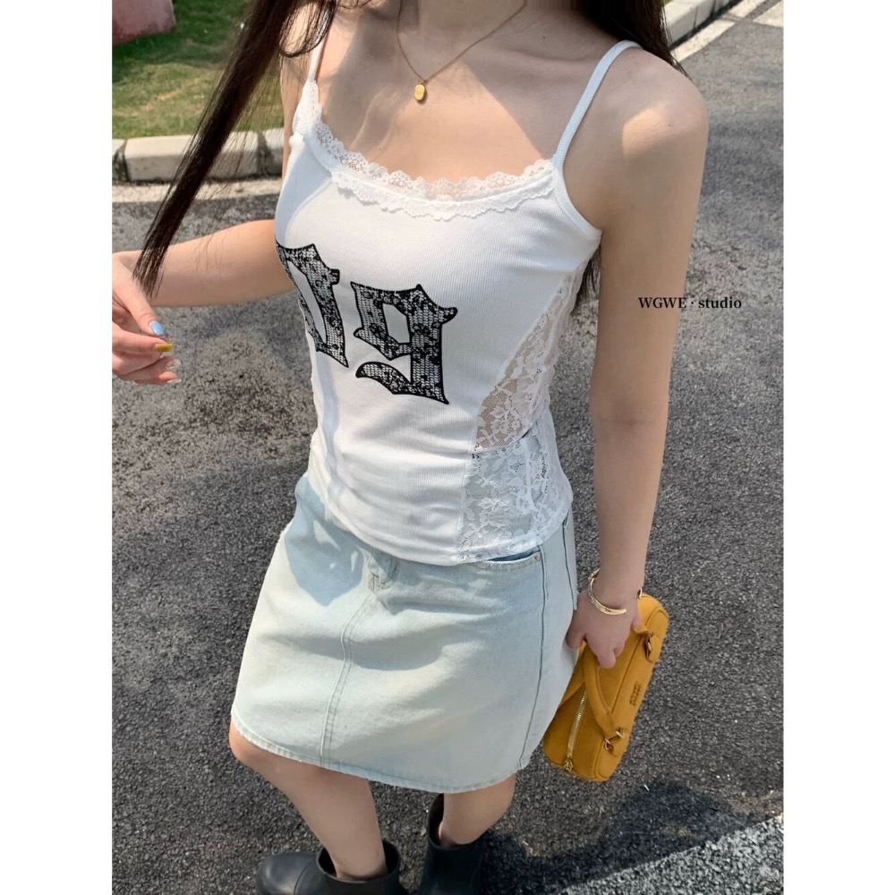 側腰拼接蕾絲吊帶背心-細節圖6