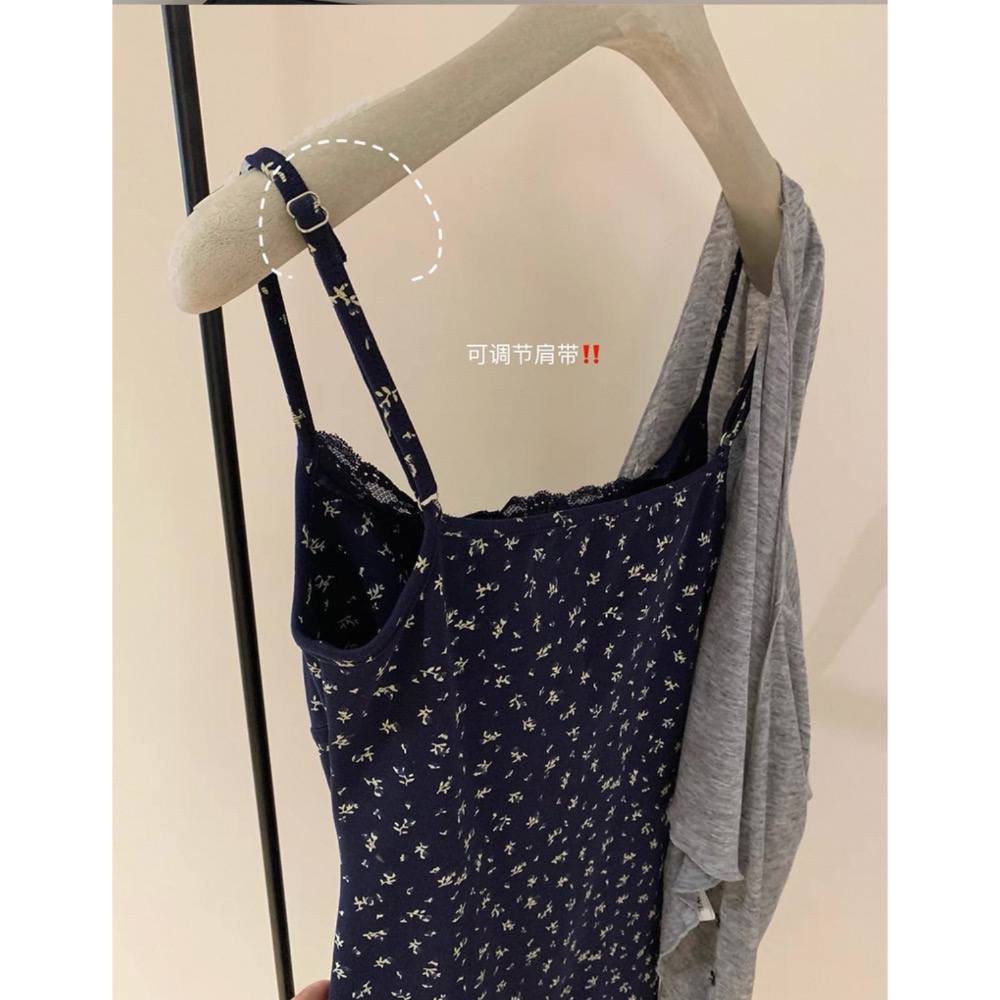 碎花吊帶洋裝+外搭外套-細節圖7