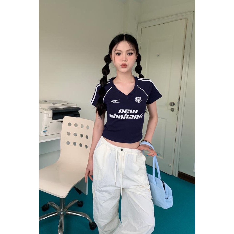 美式復古撞色T-細節圖2