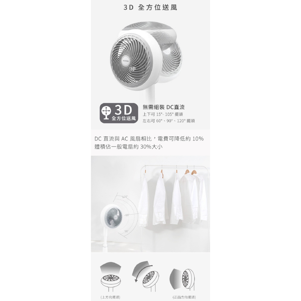 IRIS OHYAMA STF-DC18T 直立式3D循環扇-細節圖4