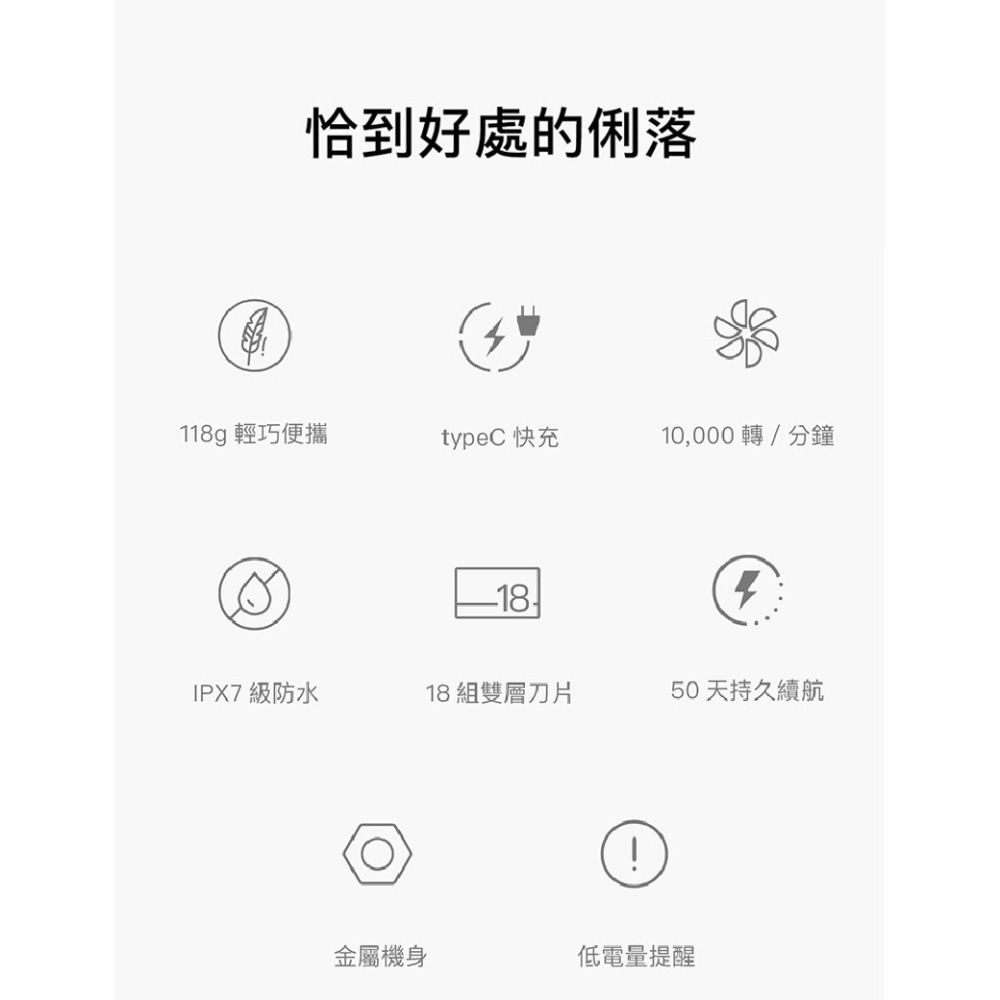 正負零 ±0 CCS-J010 便攜刮鬍刀 輕巧便攜 持久續航-細節圖3