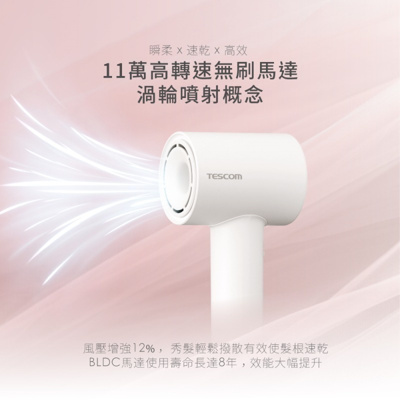 TESCOM TD760TW 專業負離子吹風機 BLDC馬達 千萬級高濃度負離子 公司貨-細節圖5