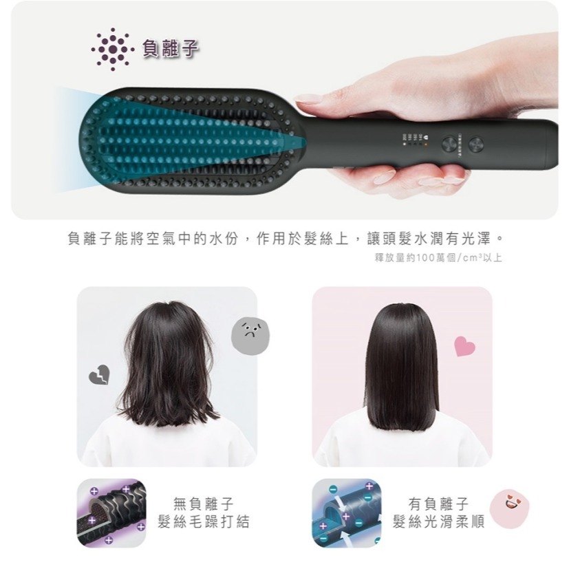 TESCOM TB550 TB550ATW 負離子直髮造型梳 直髮梳 國際電壓 公司貨-細節圖10