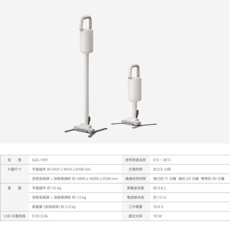 【加贈濾網】±0 正負零 XJC-Y011 無線吸塵器 吸塵器 手持吸塵器 白色 公司貨-細節圖10