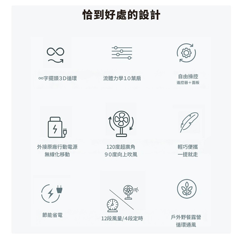 ±0 正負零 CQS-K110 9吋移動循環風扇 DC扇 循環扇 桌扇 公司貨-細節圖4