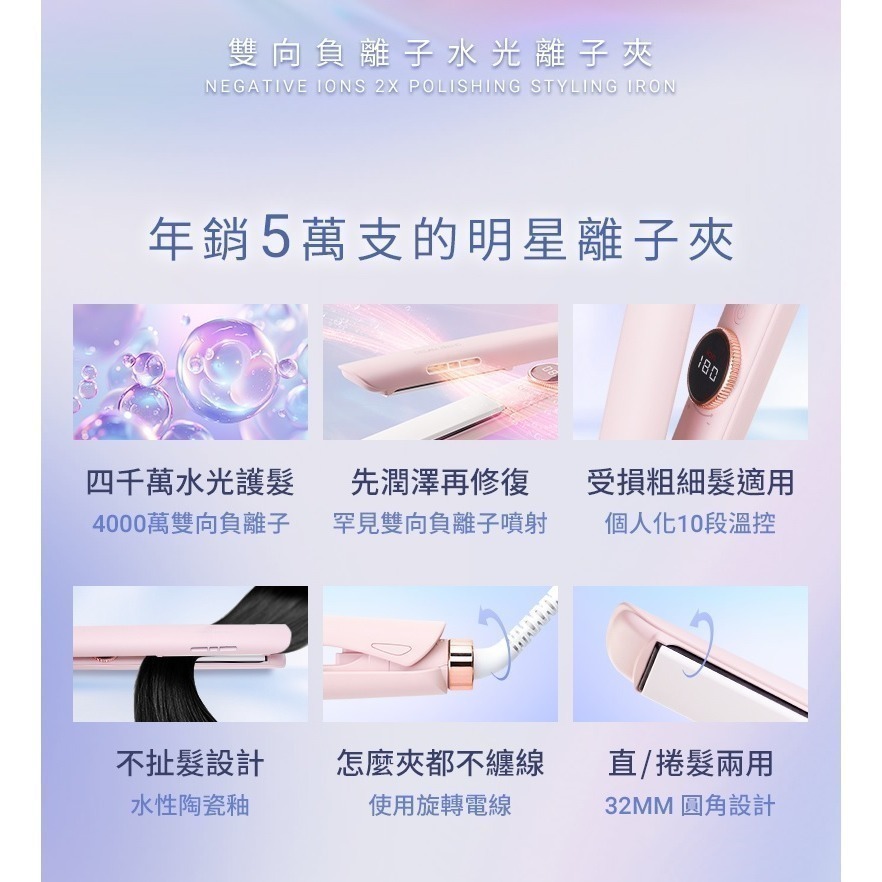 DREAM TREND 凱夢 DT-901 雙向負離子水光離子夾 直髮器【贈專屬收納袋】-細節圖3