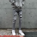 《JRCSTORE》🇰🇷韓國高質感彈性復古灰破壞牛仔褲 刷破 補丁 刷白 破壞 水洗灰 男女 版型修身 四季百搭-規格圖9